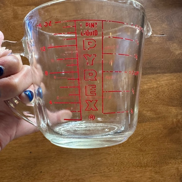 Pyrex Other - Pyrex Clear Glass Cup with Red Markings, Vintage